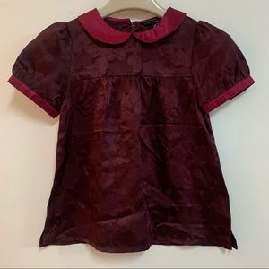 Little Marc Jacobs Heart Embroidered Silk Blouse